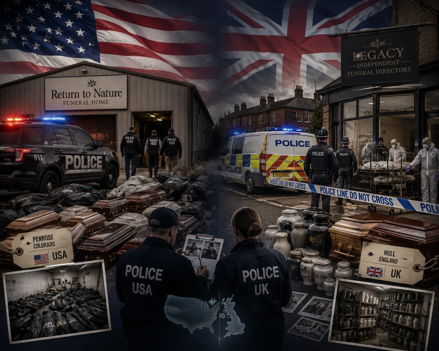 Polizei entdeckt in den USA und England Leichen